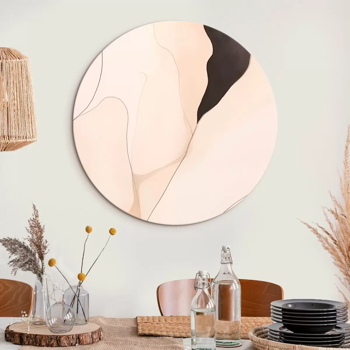 Кругла картина Абстракція контуру r46470