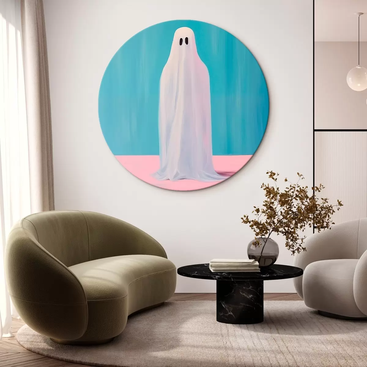 Кругла картина Привид r46479