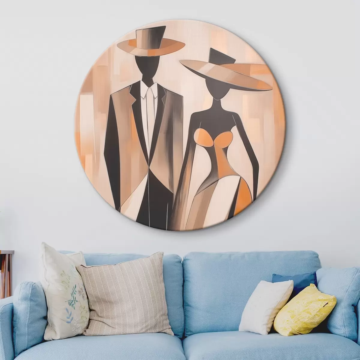 Кругла картина Силуети пари r46477