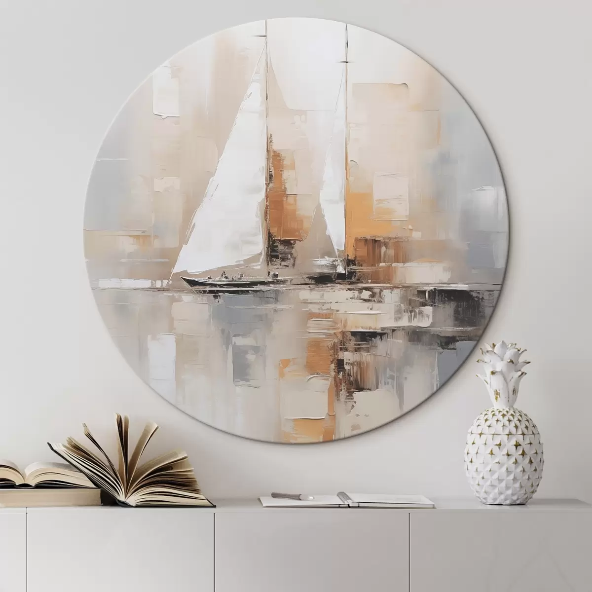 Кругла картина Абстракція вітрильника r46566