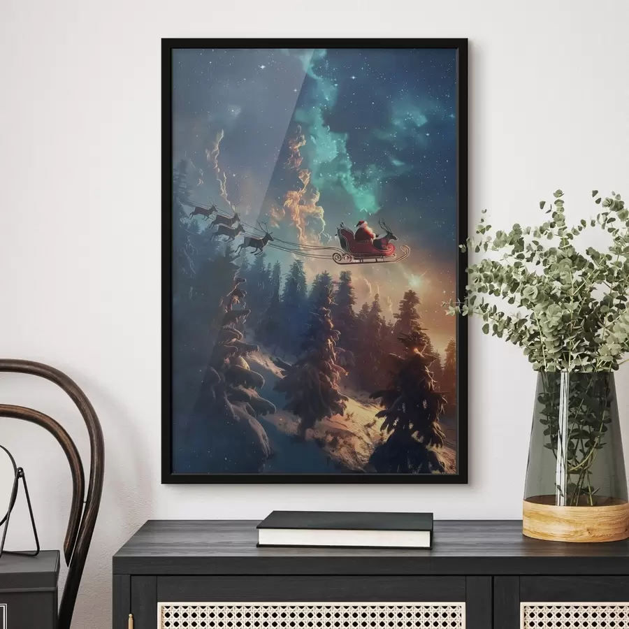 Картина Санта Клаус на оленях f46602