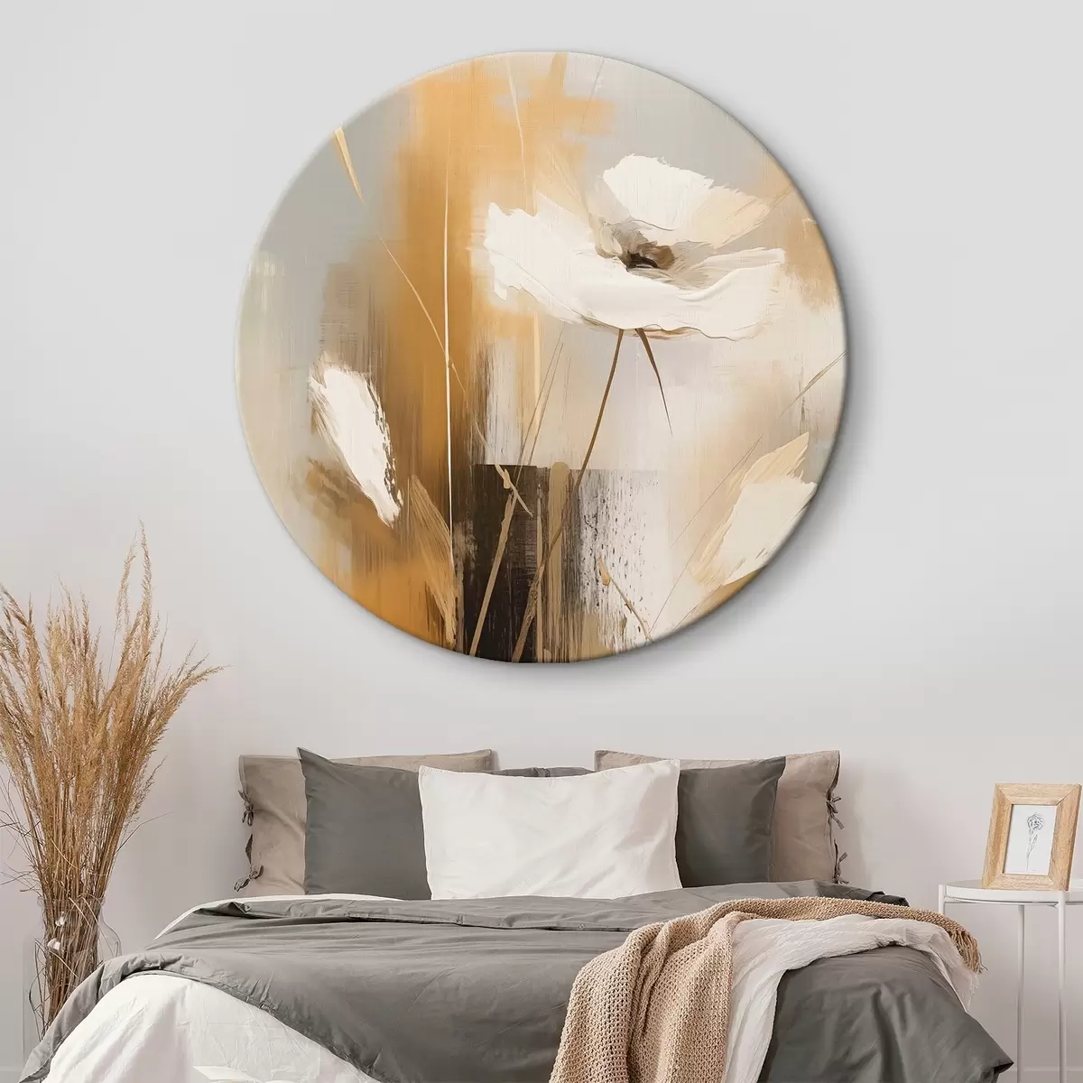 Кругла картина Абстрактна польова квітка r46453