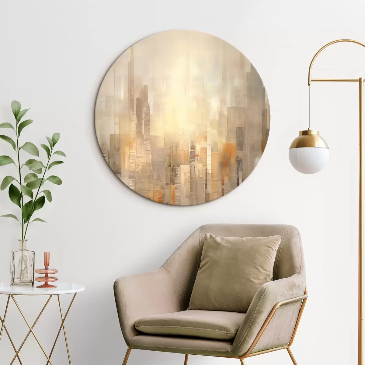 Кругла картина Абстрактний міський пейзаж r46580