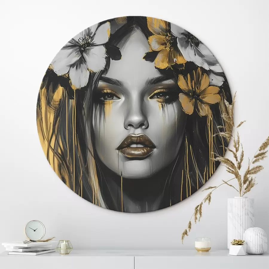 Картина Абстрактний портрет жінки з квітами r46454