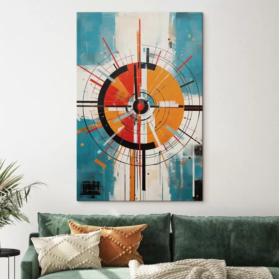Картина Концентрична мішень з сегментами кольору морської хвилі та помаранчевого кольору s46486
