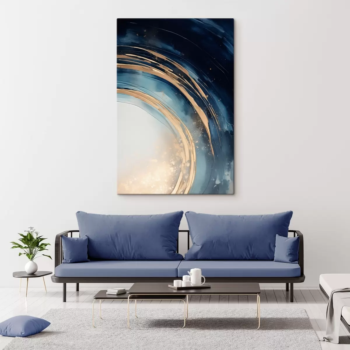 Картина Вузькі шаруваті кільця над блідим горизонтом s46489