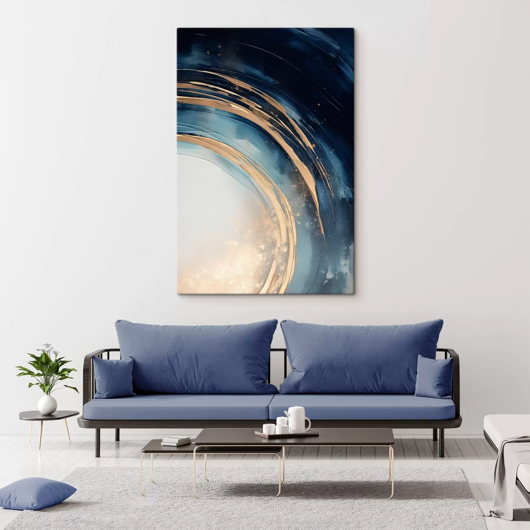 Картина Вузькі шаруваті кільця над блідим горизонтом s46489