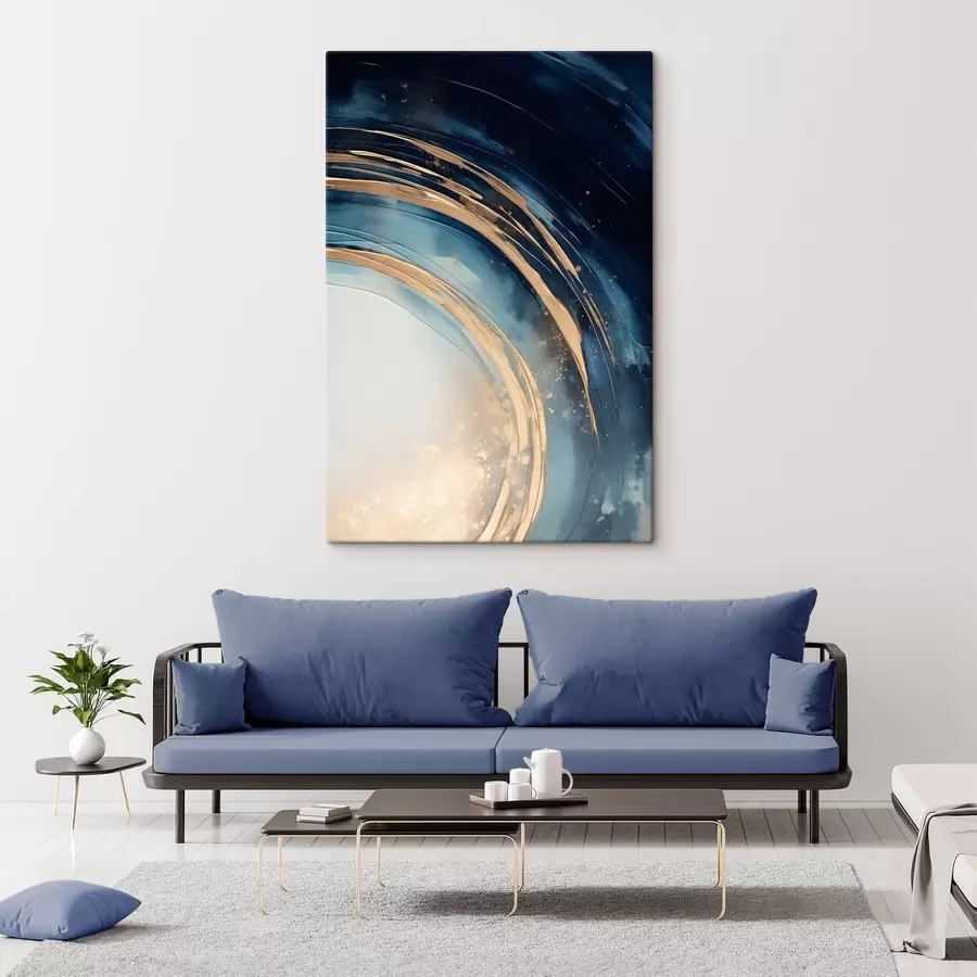 Картина Вузькі шаруваті кільця над блідим горизонтом s46489