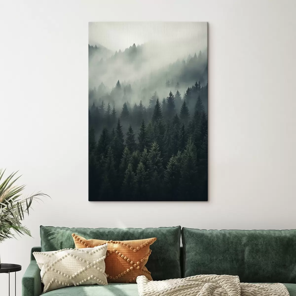 Картина Туман, що котиться над густим вічнозеленим лісом s46512