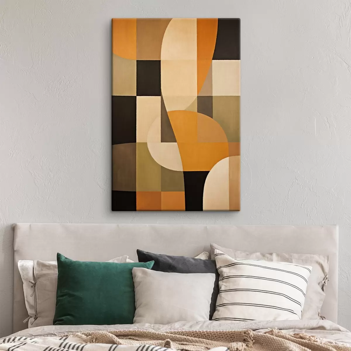 Картина Клаптикове покривало з прямокутників з плавним помаранчевим вигином s46534