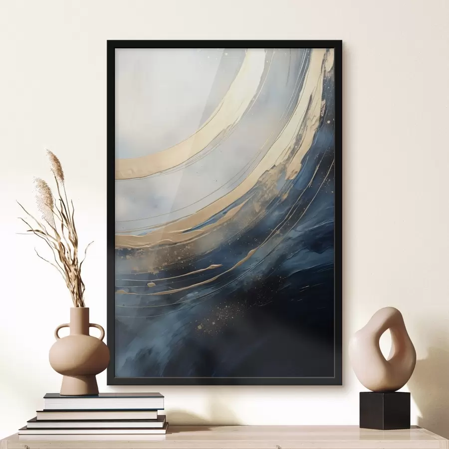 Картина Широкі світлові дуги на темно-синьому тлі f46487