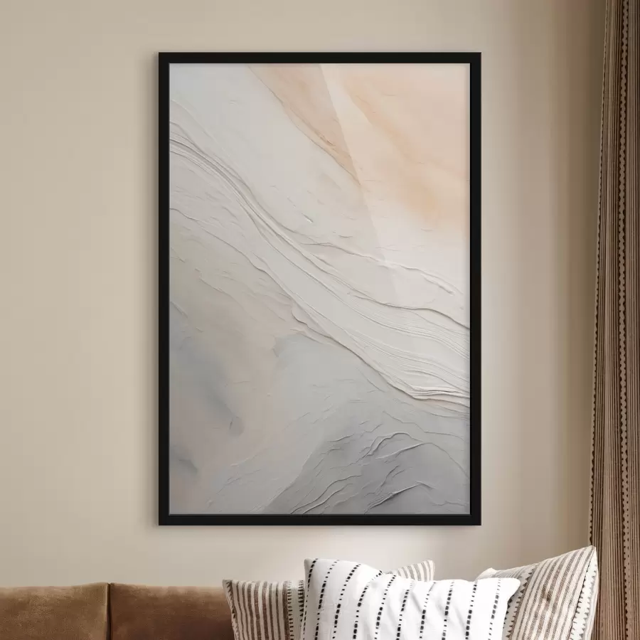 Картина Текстурована штукатурка хвилястої форми в ніжних відтінках слонової кістки та піску f46510