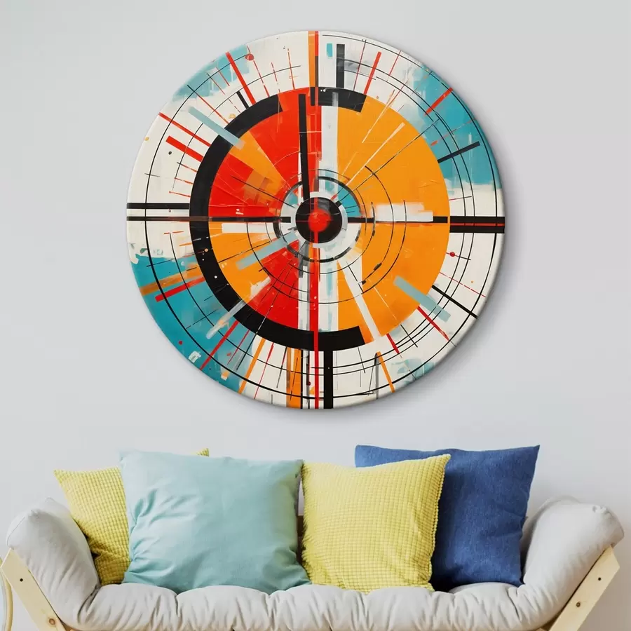 Картина Концентрична мішень з сегментами кольору морської хвилі та помаранчевого кольору r46486