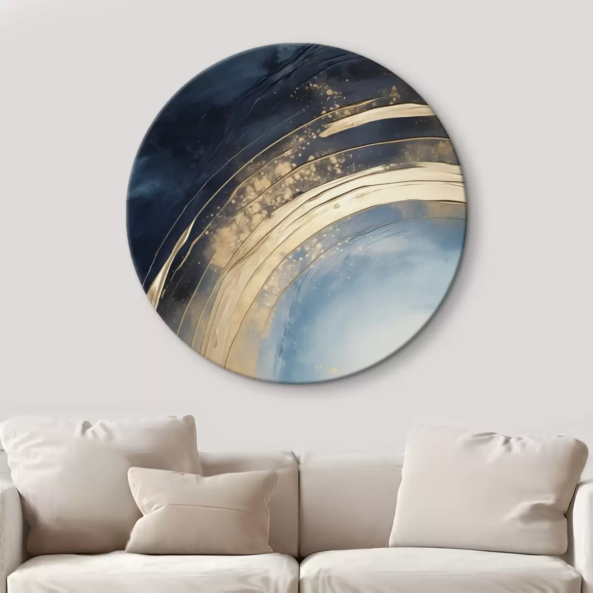 Кругла картина Широке кільце з світлим центром і плямистою глазур'ю r46488