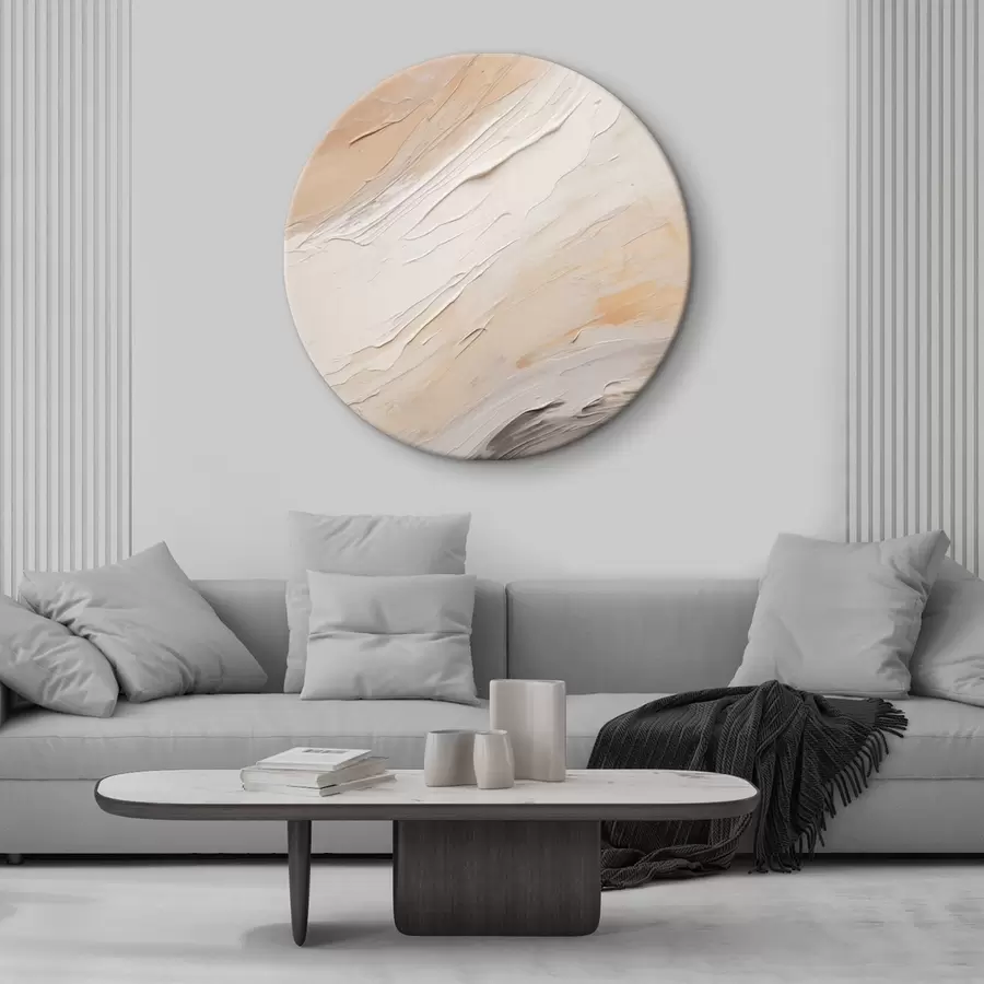 Картина Текстурована штукатурка у вигляді завитків теплого бежевого кольору з м'яким сірим відтінком r46511