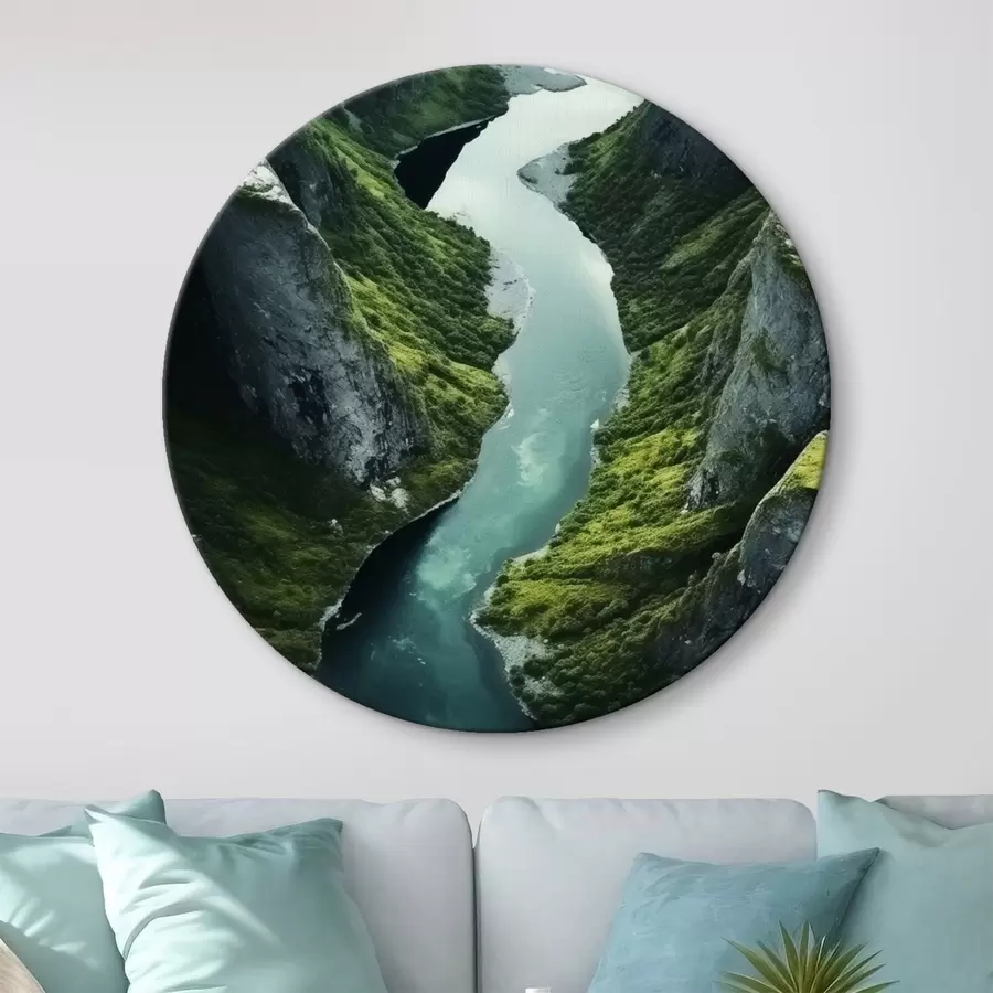 Картина Звивиста річка між скелями, вид з повітря r46521