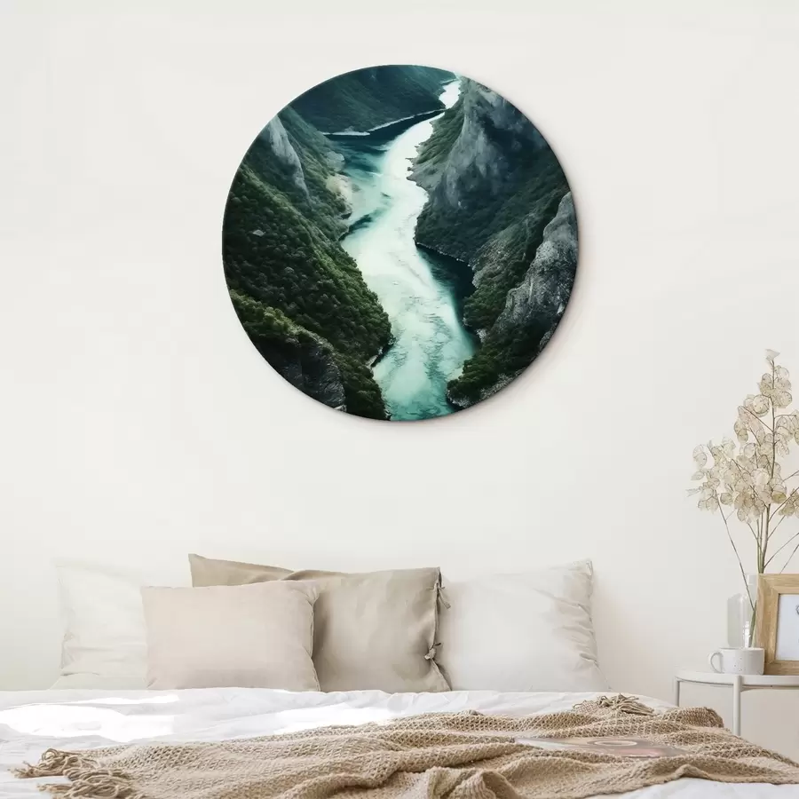 Картина Вузьке ущелині з бірюзовою течією зверху r46522