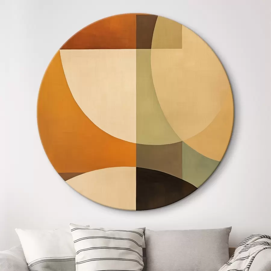 Картина Великі пересічні форми в теракотово-оливкових тонах r46533