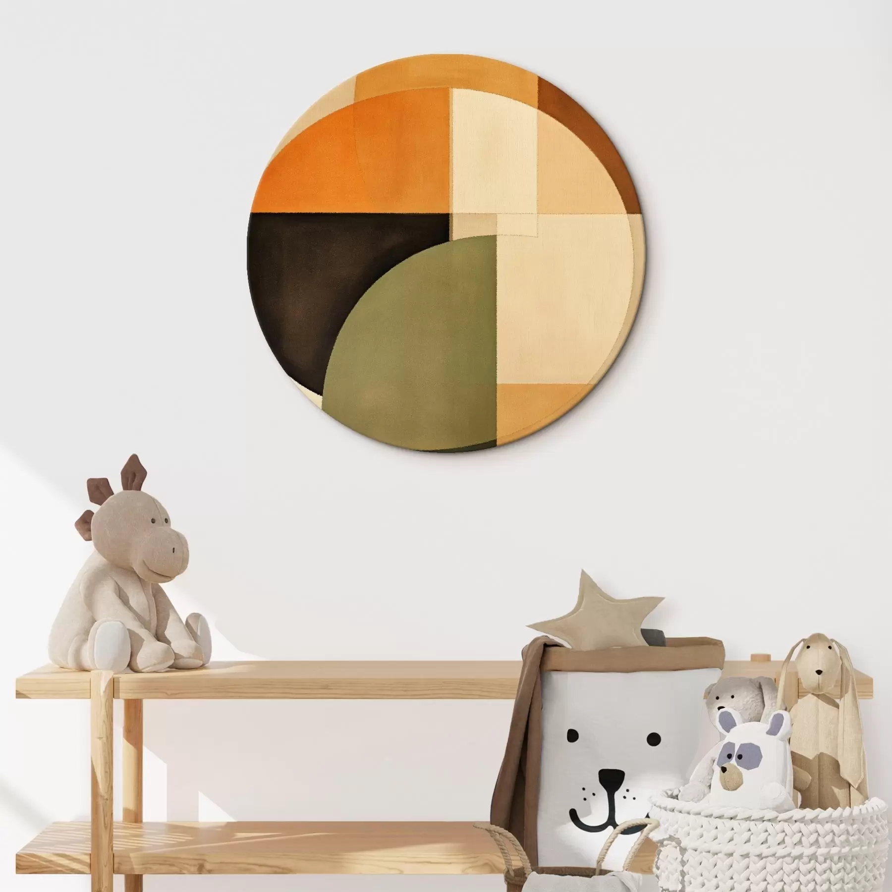 Картина Пересічні кола в пісочно-оливковій палітрі r46537