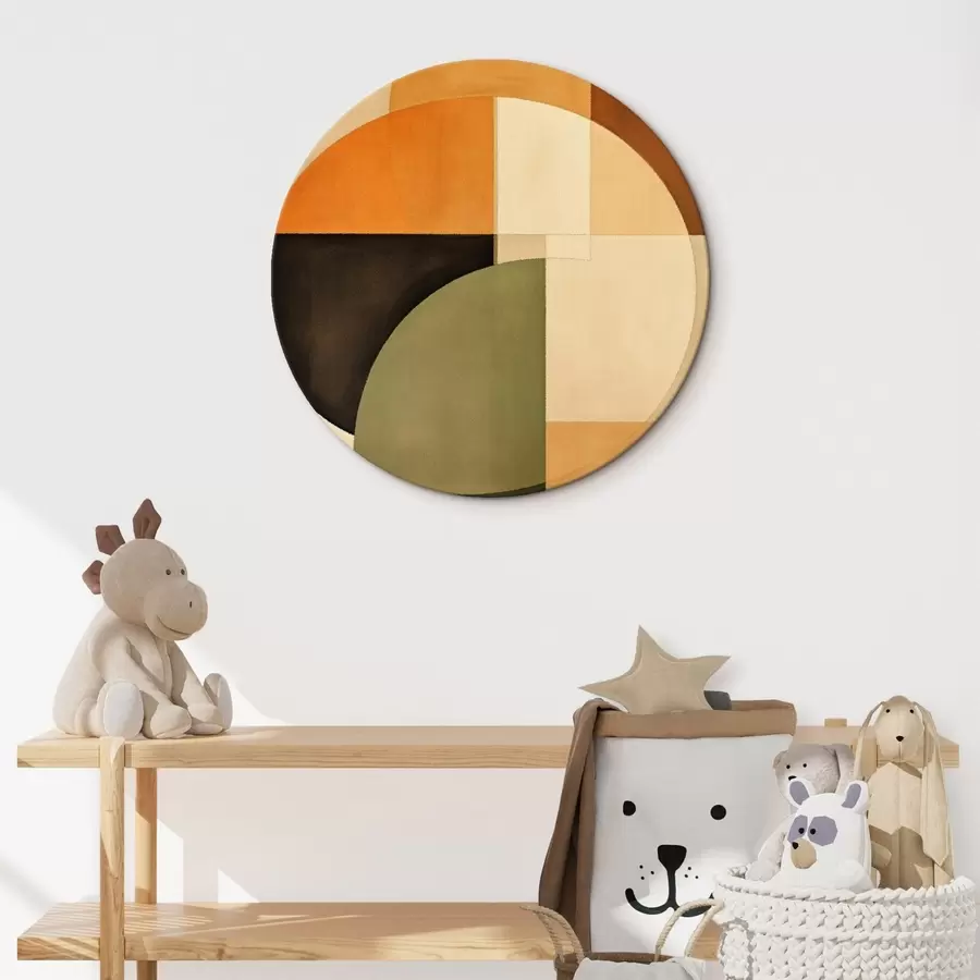 Картина Пересічні кола в пісочно-оливковій палітрі r46537