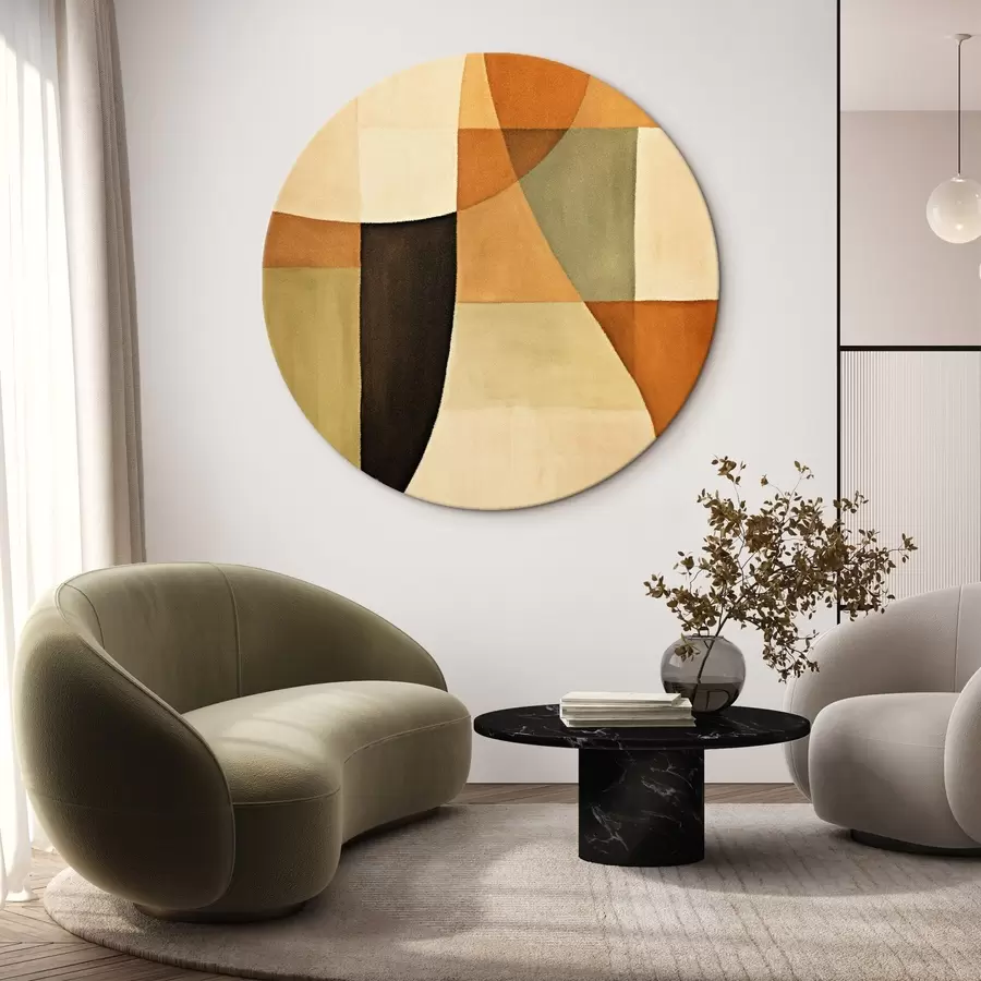 Картина М'які геометричні поля в теплій природній палітрі r46538