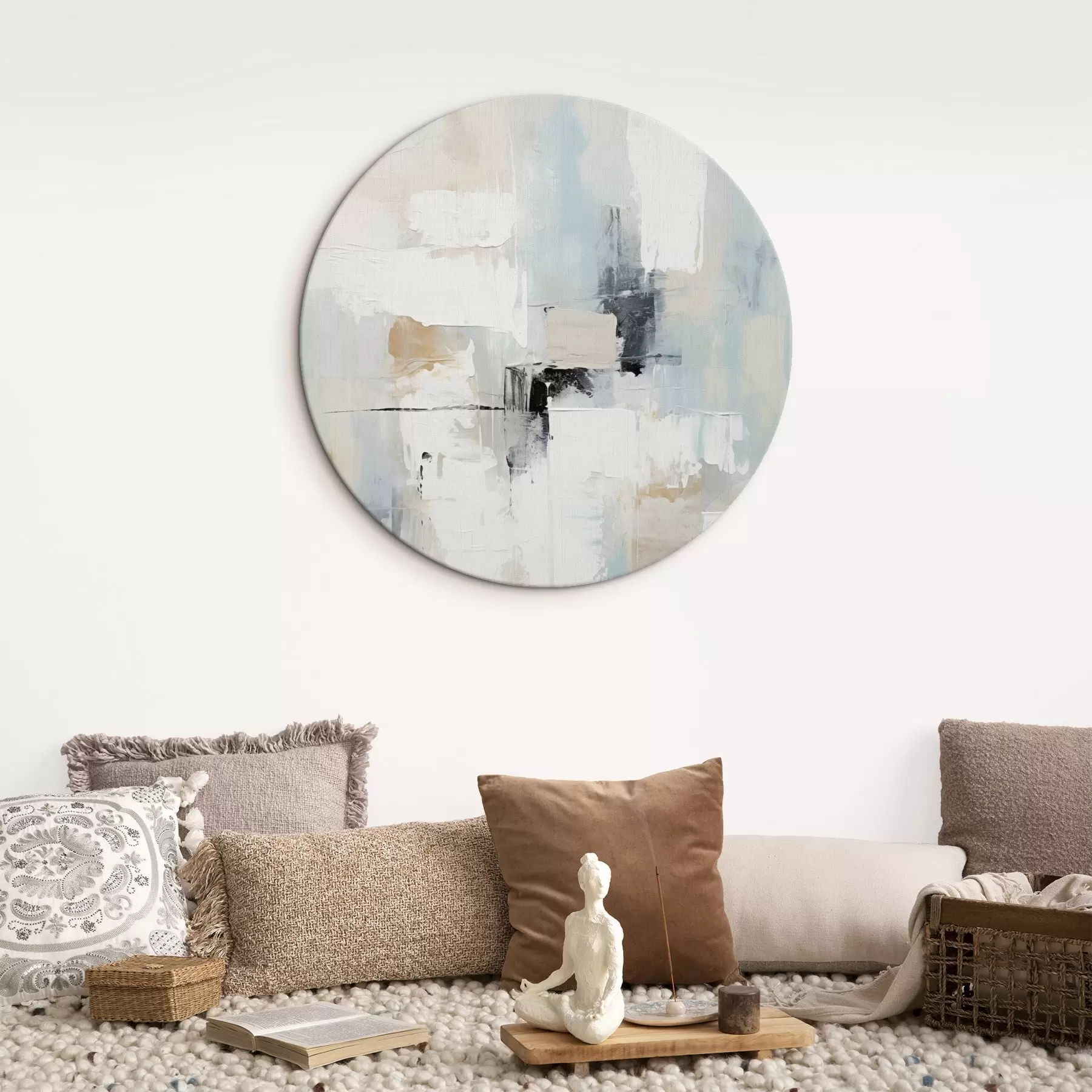 Картина Абстрактний малюнок у світлих тонах з чорним акцентом r46548