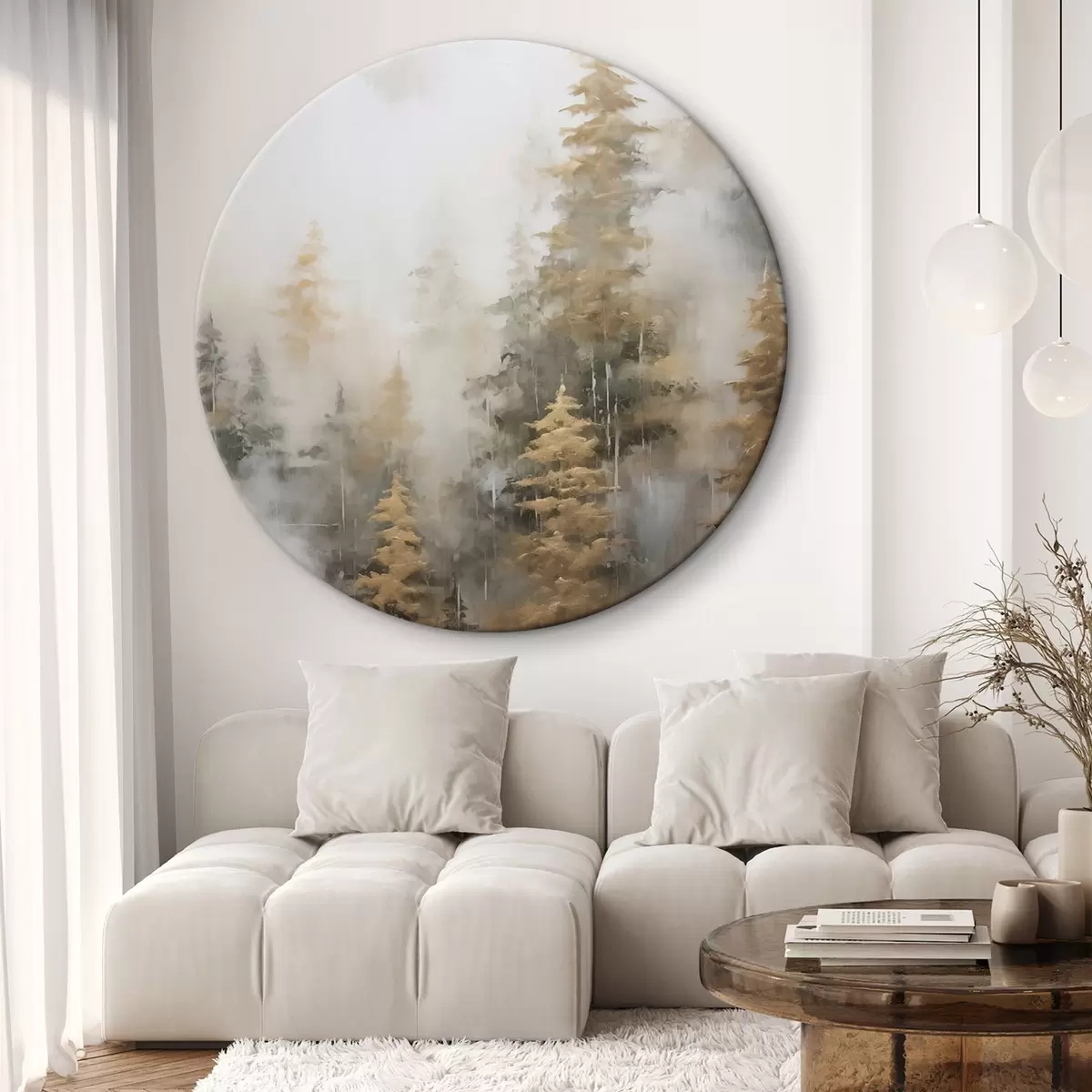 Кругла картина Лісова імітація живопису r46672