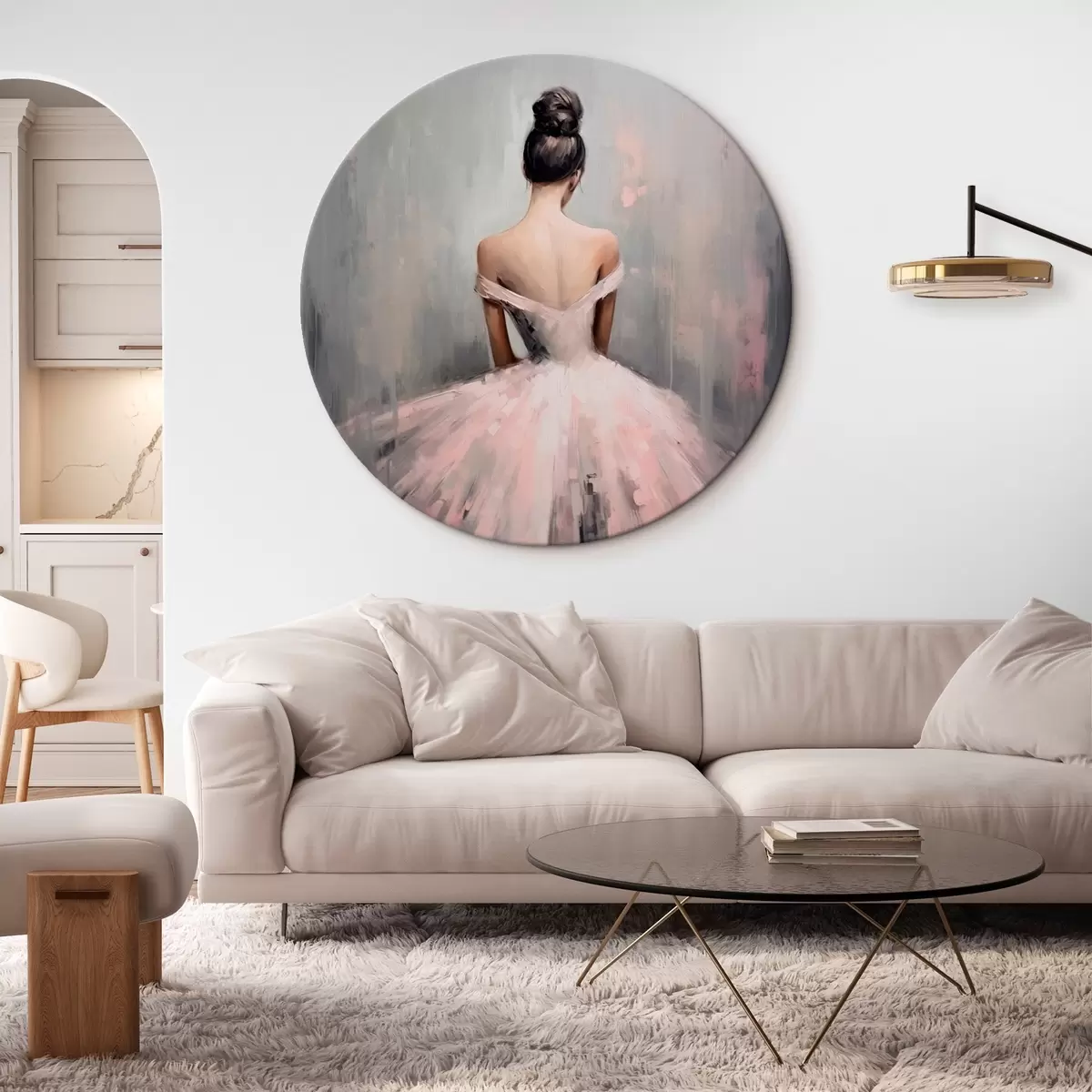 Кругла картина балерина r46627