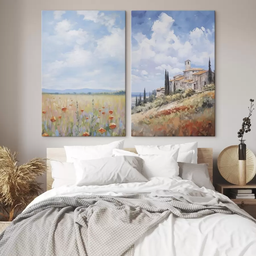 Картина Імітація сільського пейзажу в живописі m01018