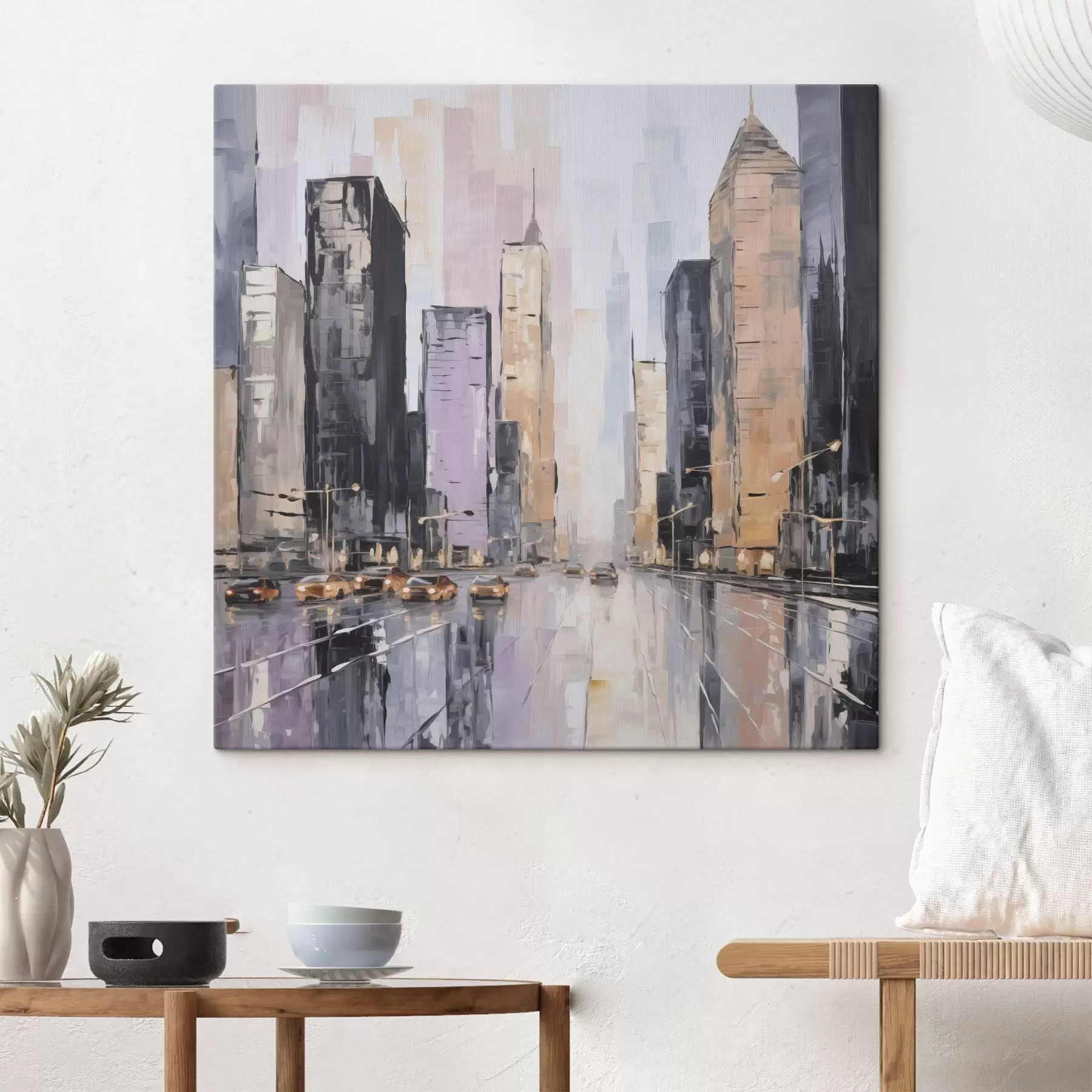 Картина Абстрактна імітація міського пейзажу в живописі s46753