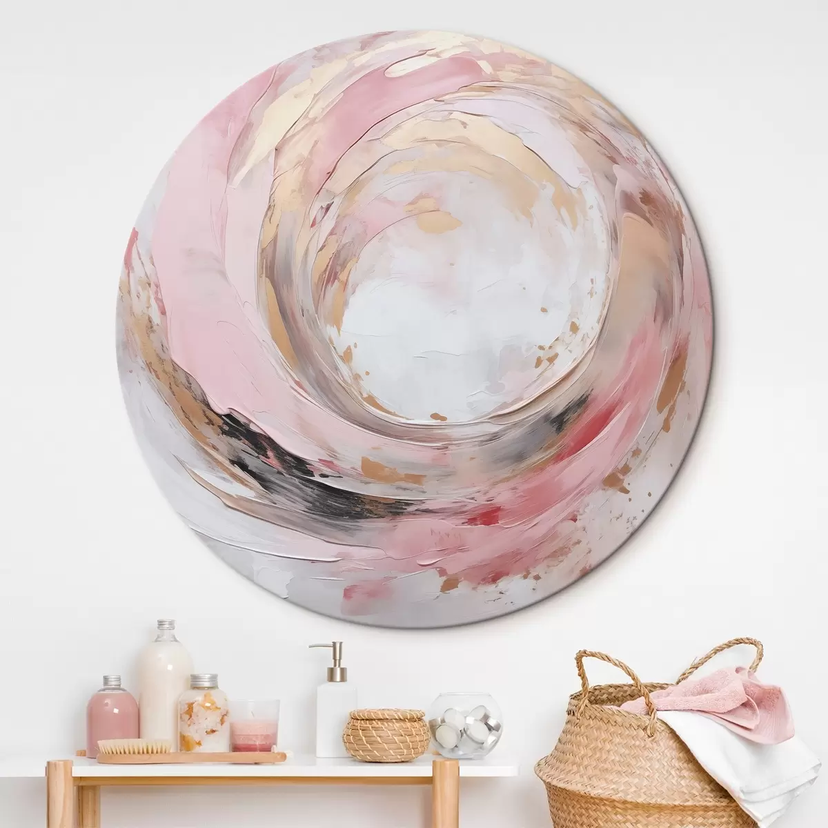 Кругла картина Вихор, імітація живопису r46744