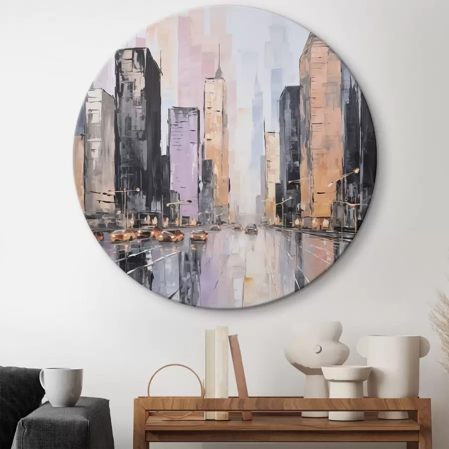 Картина Абстрактна імітація міського пейзажу в живописі r46753