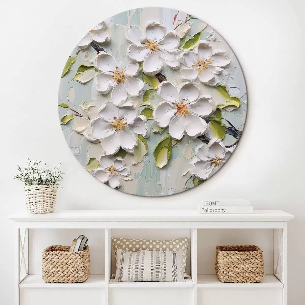 Кругла картина Розпис з імітацією квітів r46754