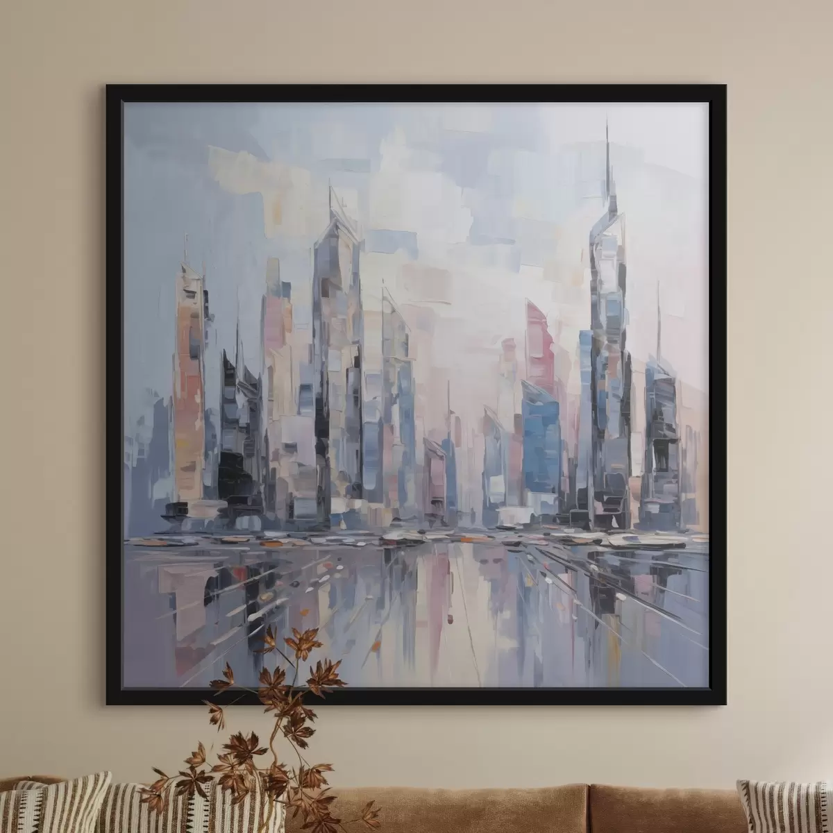 Постер Абстрактна міська імітація живопису f46752