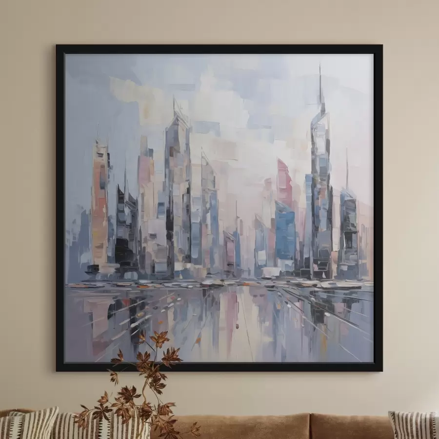 Картина Абстрактна міська імітація живопису f46752