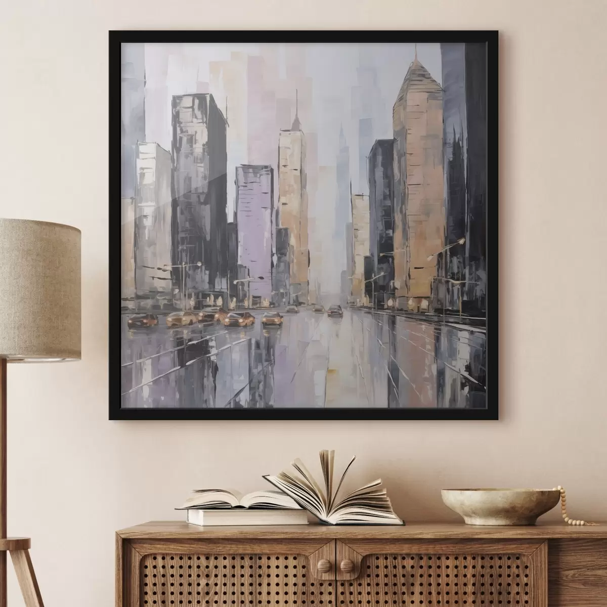 Постер Абстрактна імітація міського пейзажу в живописі f46753