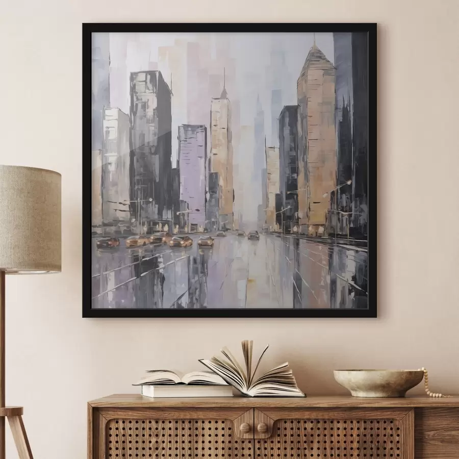 Картина Абстрактна імітація міського пейзажу в живописі f46753