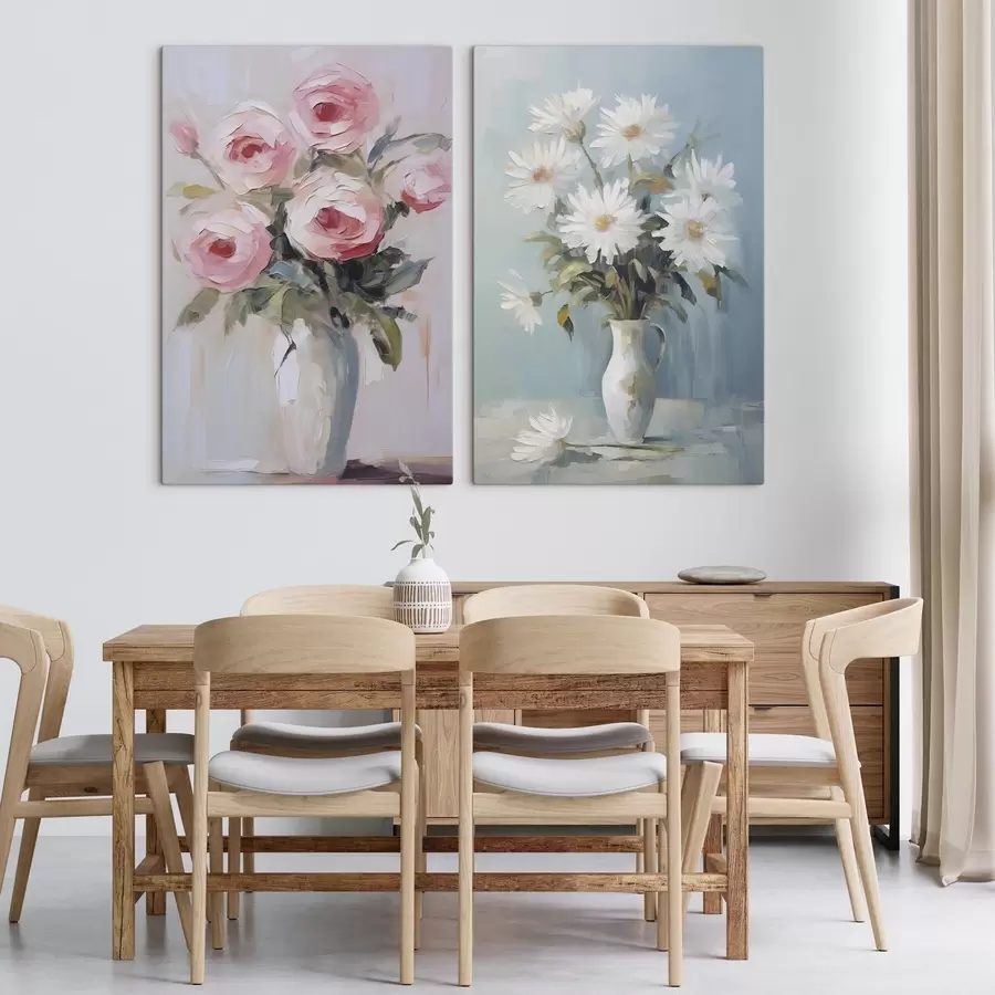 Картина Квіти у вазі, імітація картини m01027