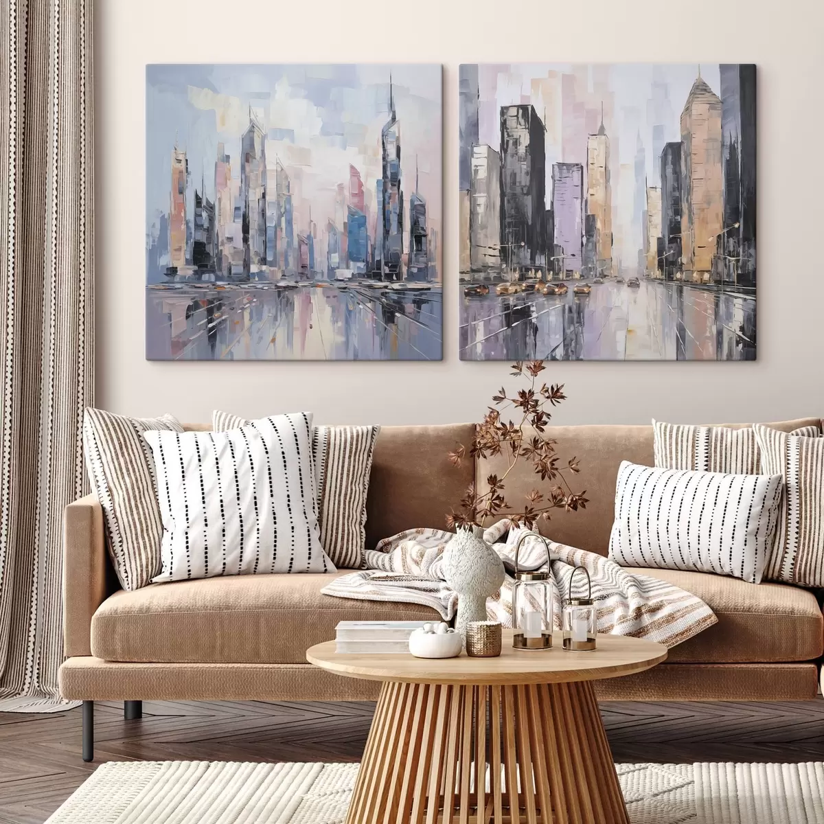 Картина Абстрактна міська імітація живопису m01032