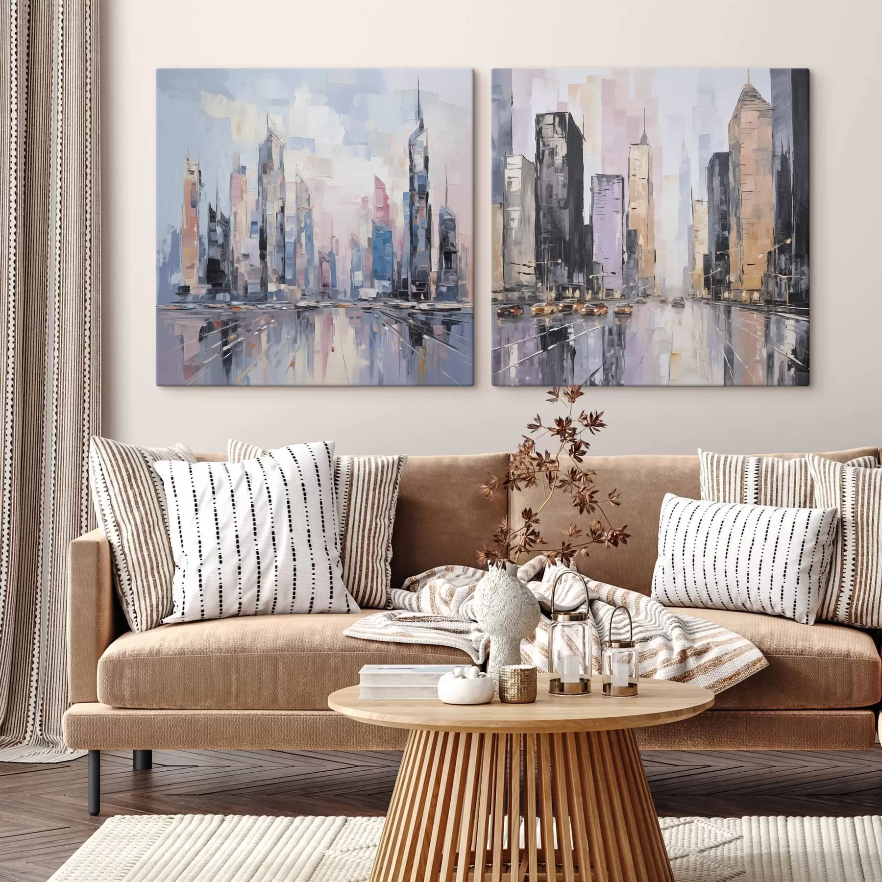 Картина Абстрактна міська імітація живопису m01032