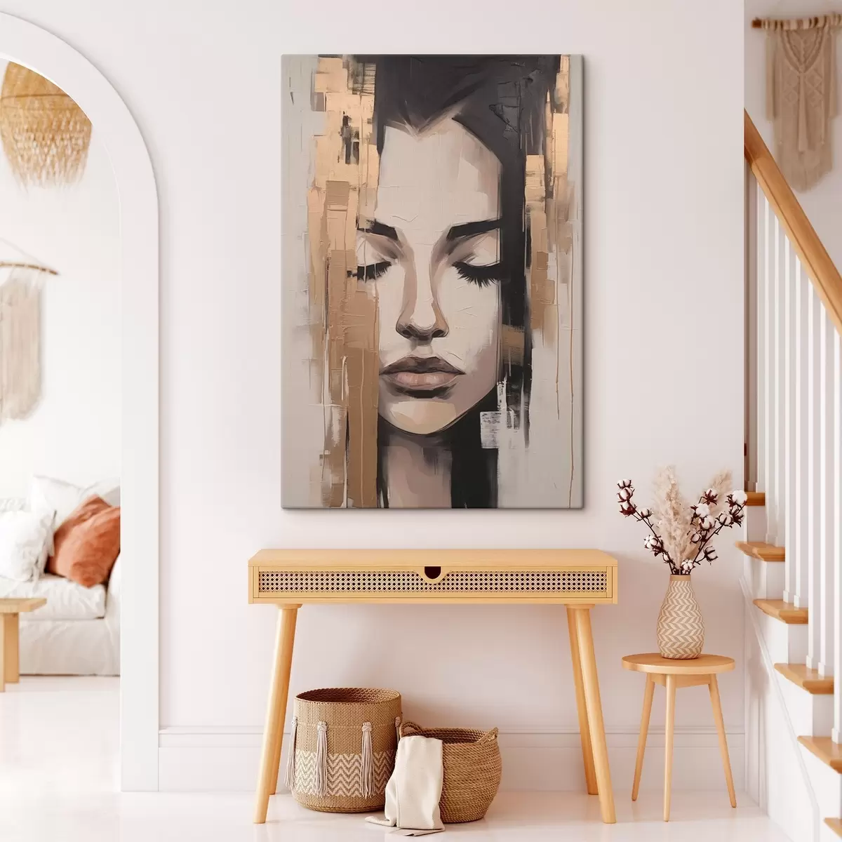 Картина Портрет жінки. Абстрактні мазки пензлем s46733