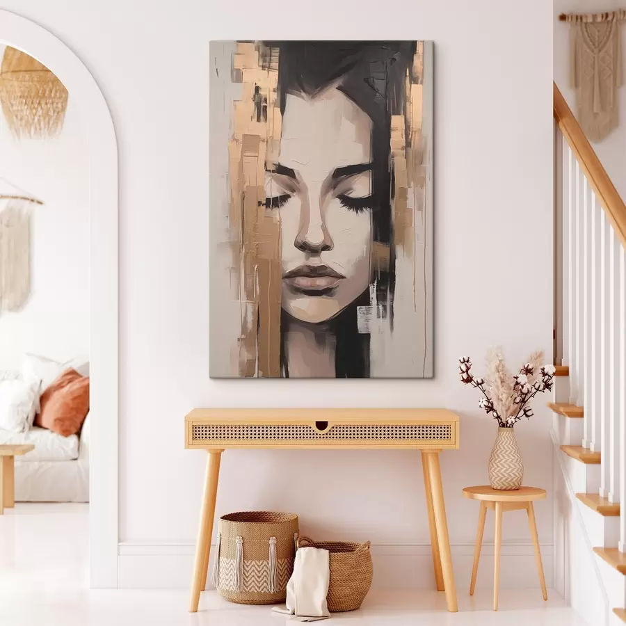 Картина Портрет жінки. Абстрактні мазки пензлем s46733