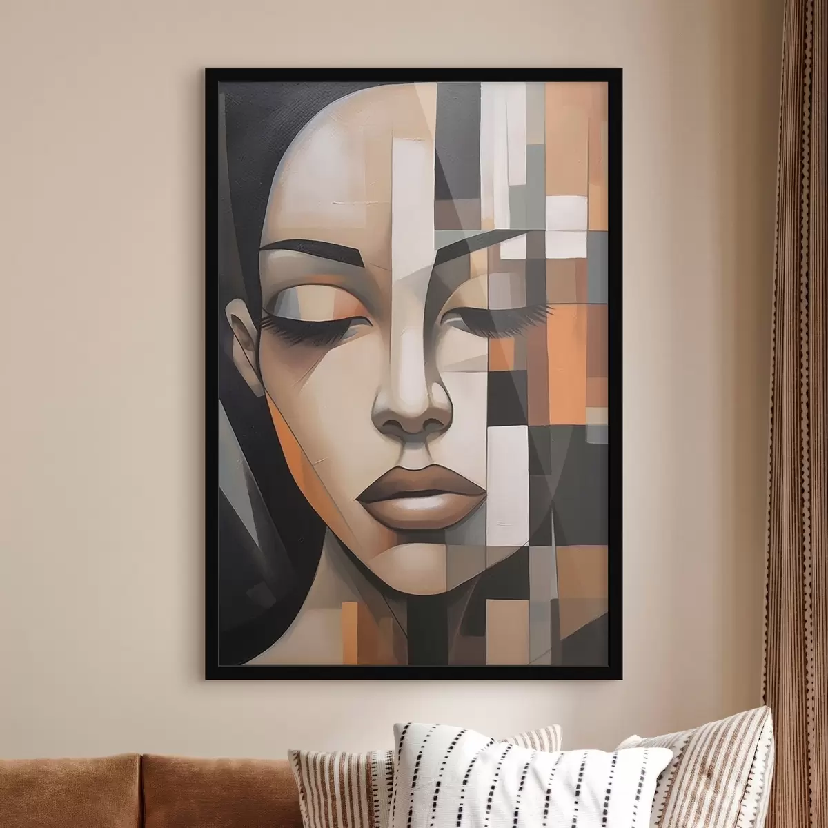 Постер Кубістичний жіночий портрет f46731