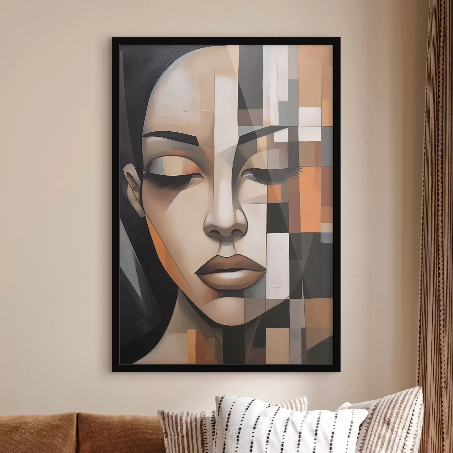 Картина Кубістичний жіночий портрет f46731