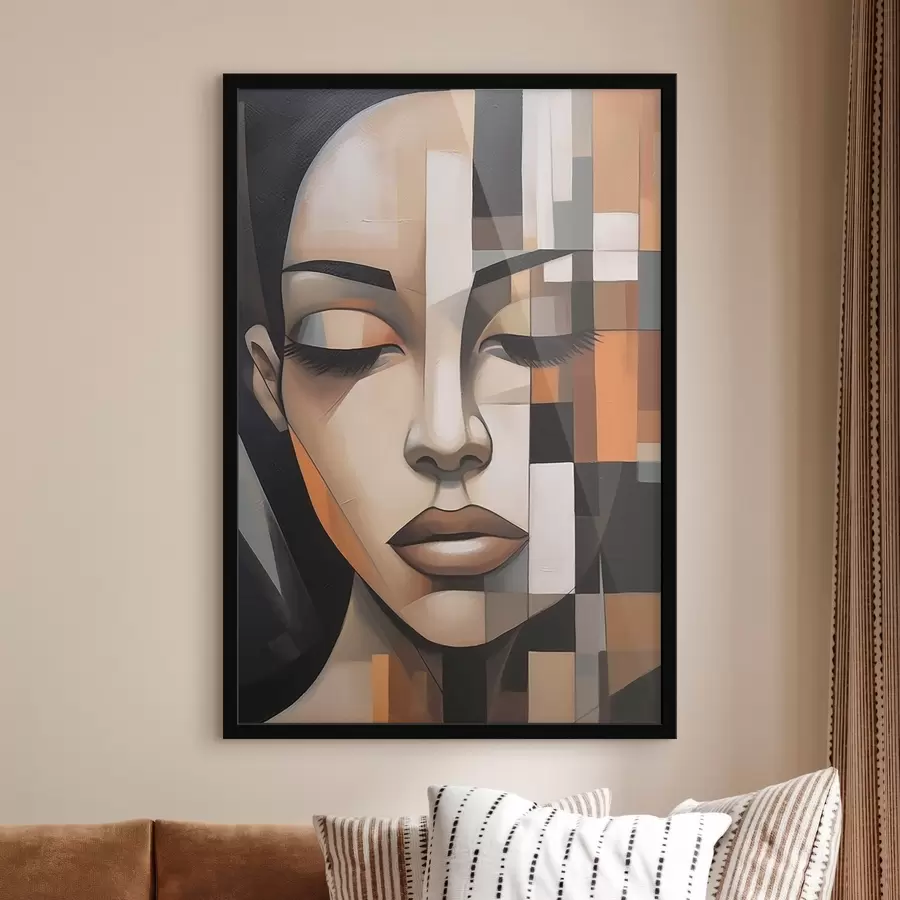 Картина Кубістичний жіночий портрет f46731