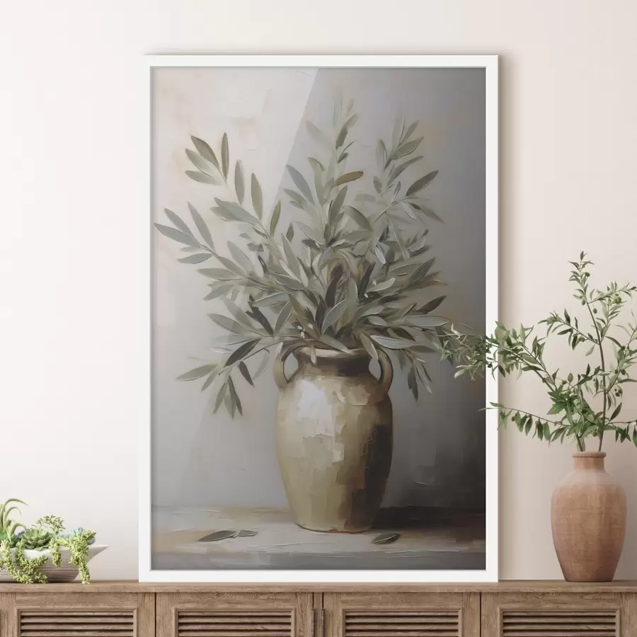 Картина Оливкові гілки у вазі, імітація картини f46758