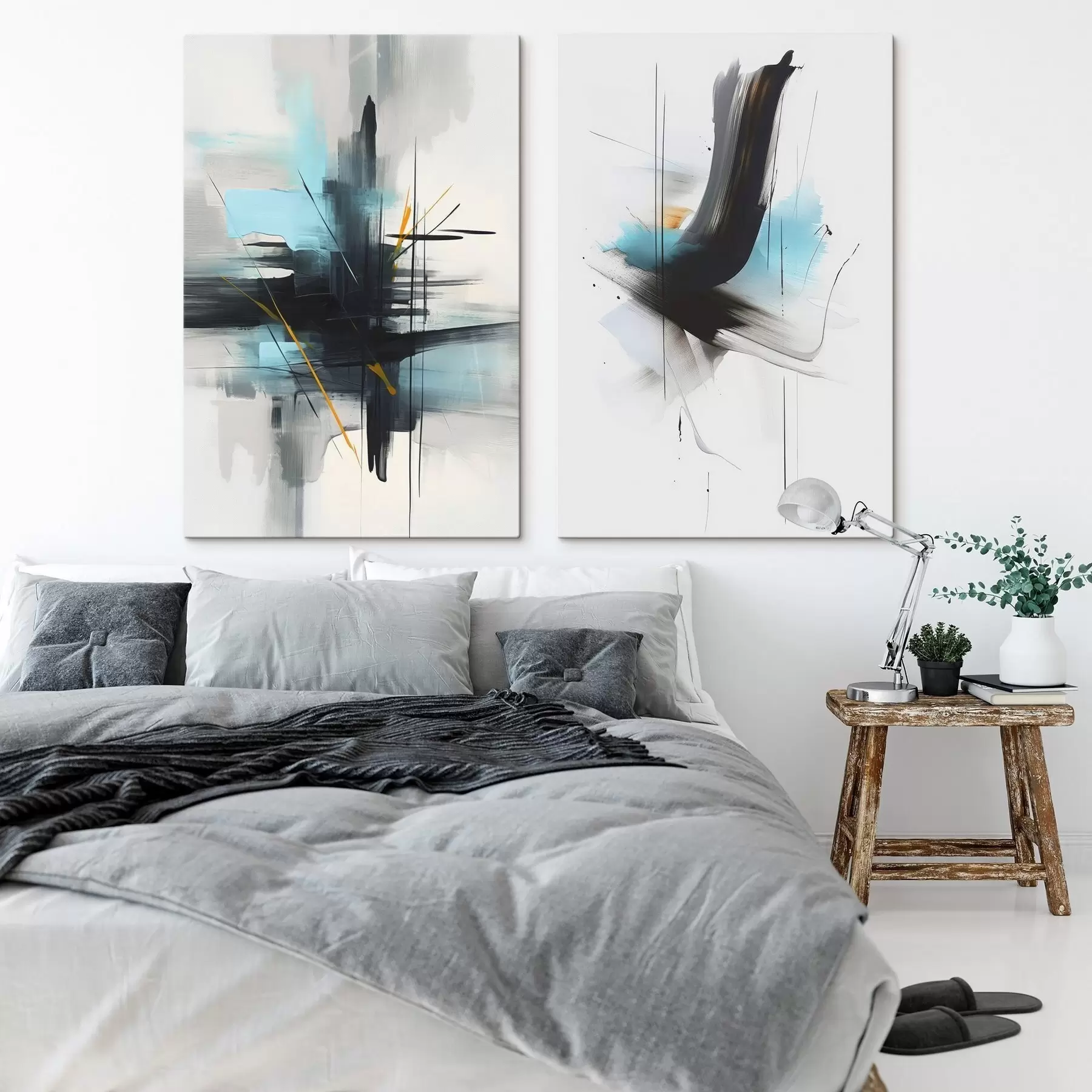 Картина Абстракція з імітацією бризок і мазків пензлем m01037