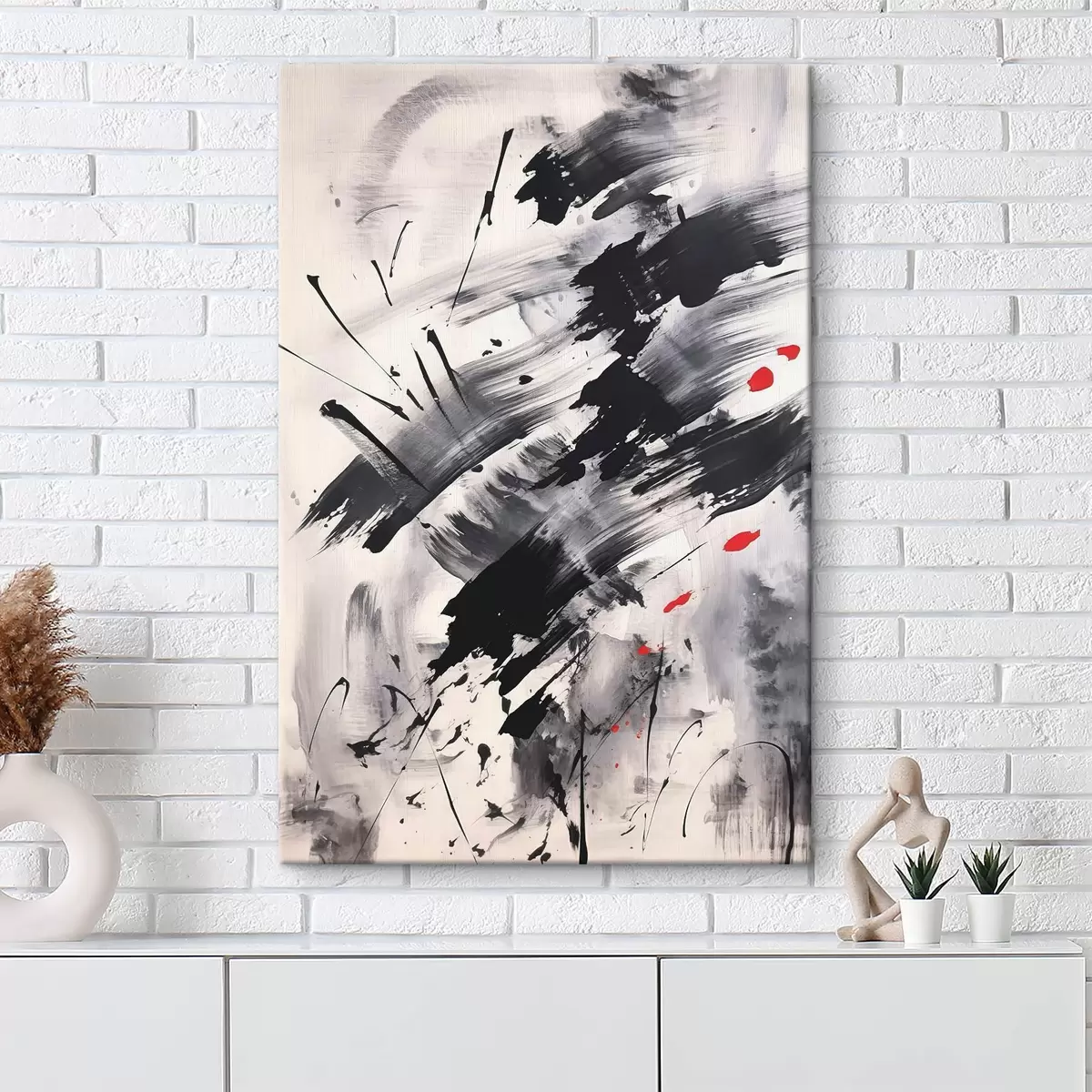 Картина Абстракція з імітацією бризок і мазків пензлем s46783