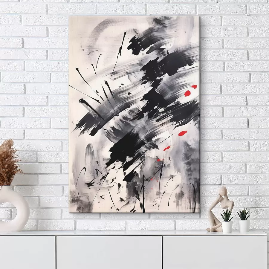 Картина Абстракція з імітацією бризок і мазків пензлем s46783