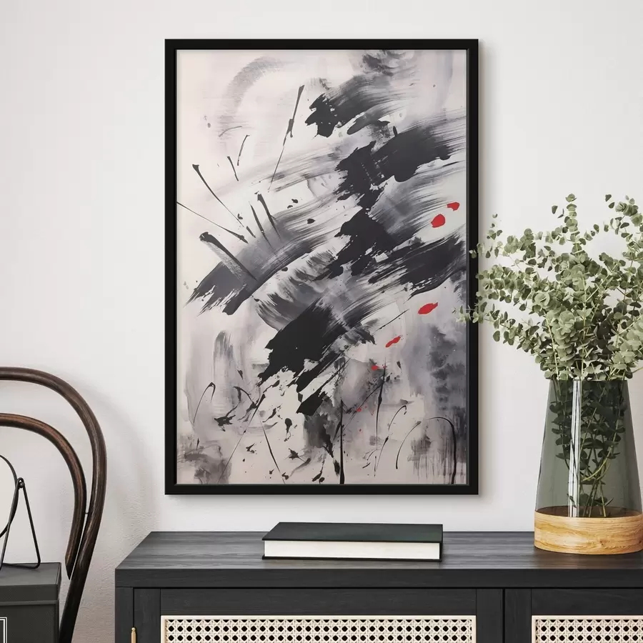 Картина Абстракція з імітацією бризок і мазків пензлем f46783